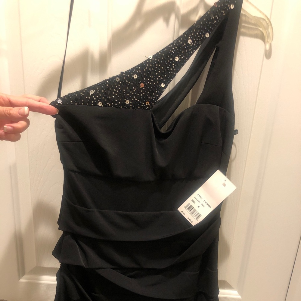 Hailey Logan one shoulder sequin dress